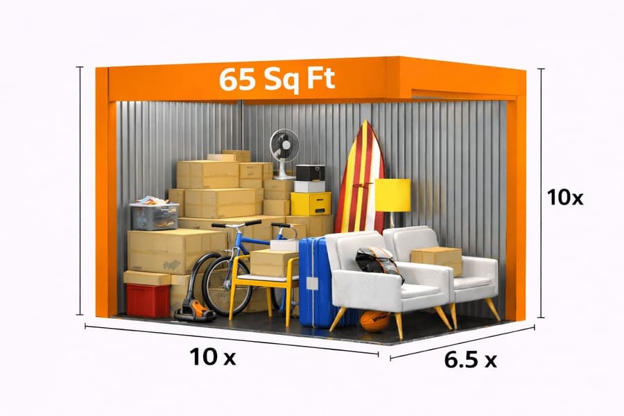 65 Sq Ft storage unit